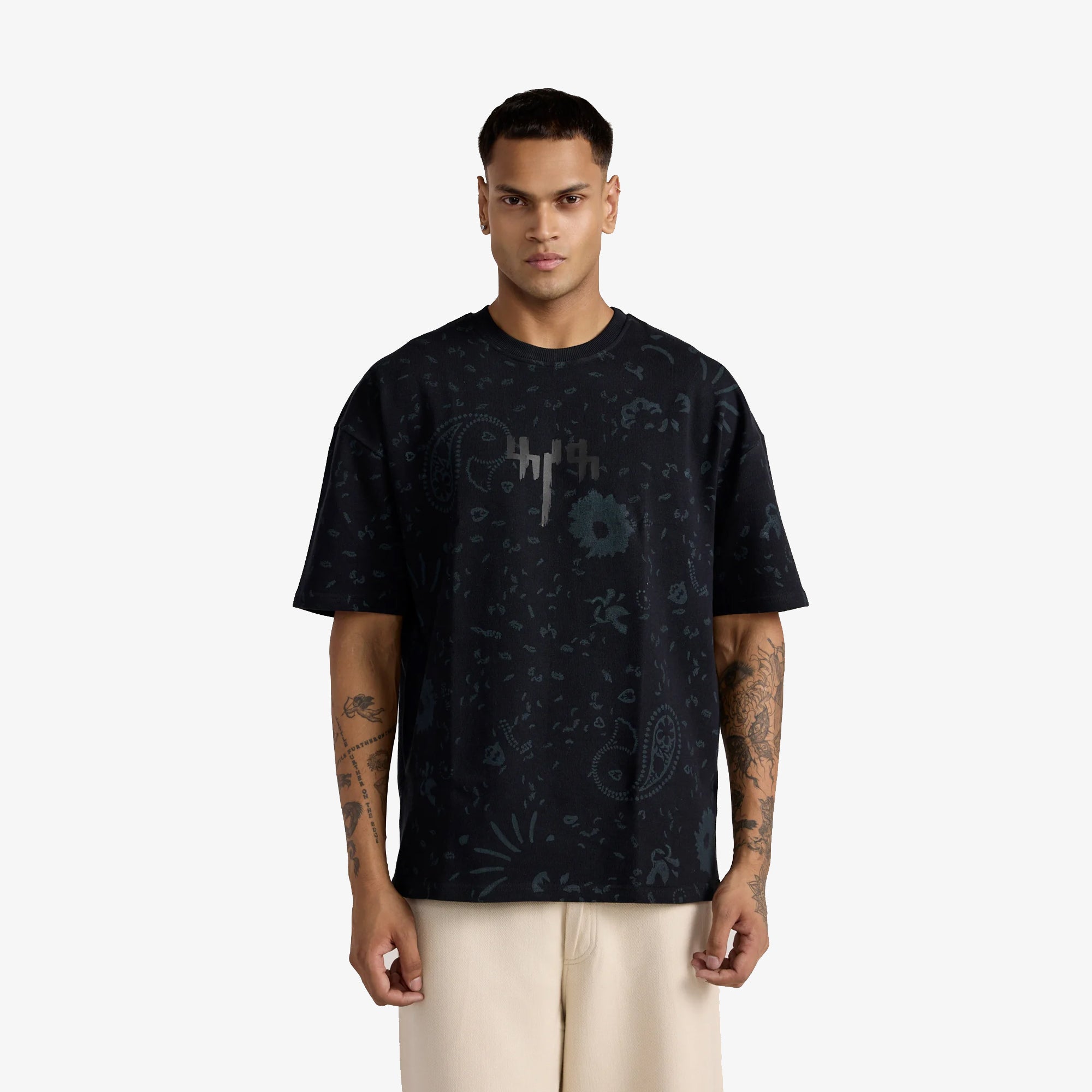 F A R A K | Basics Block Printed Tee { Black