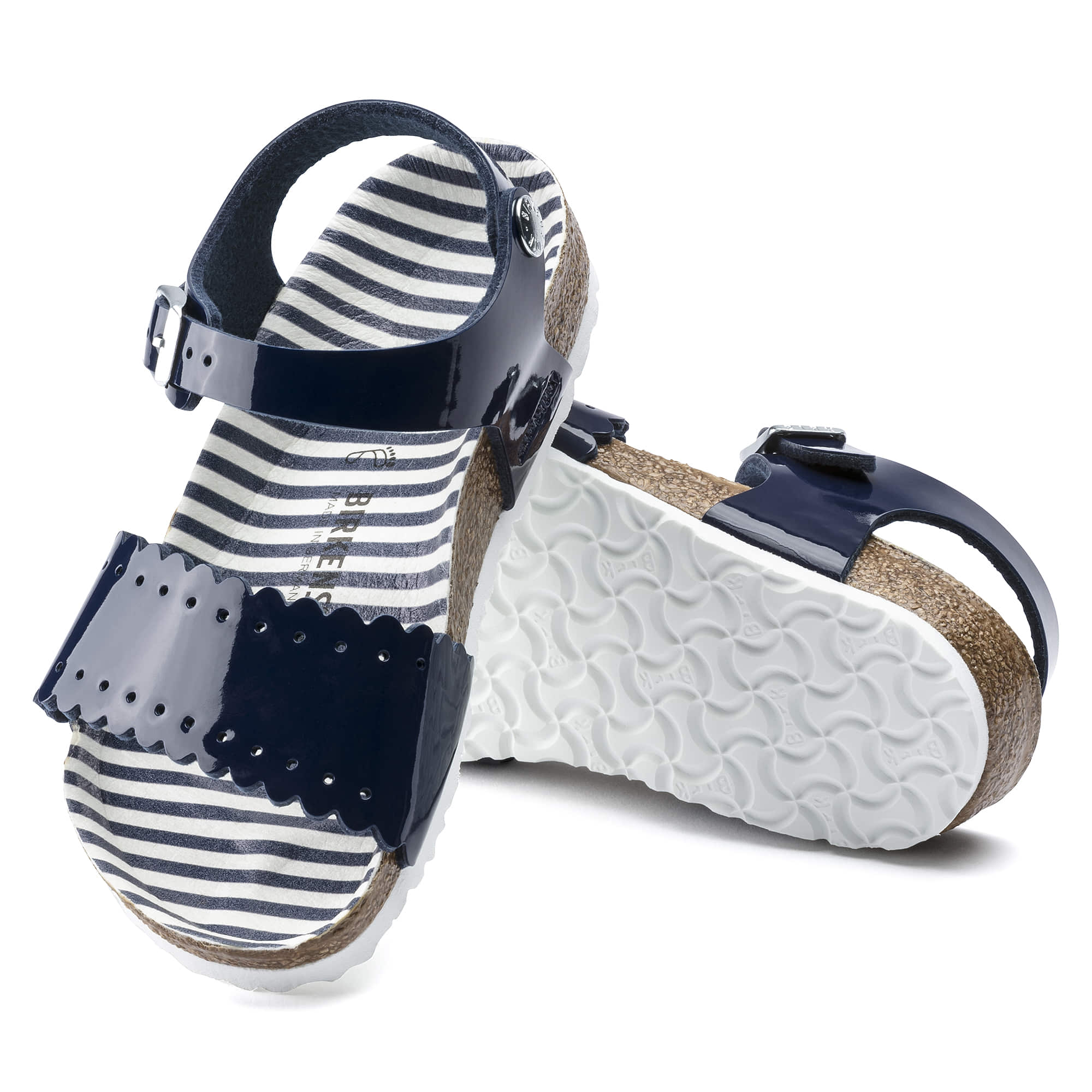 Birkenstock Mila Kids Birko-Flor – Blue Blue/Nautical Stripes Navy