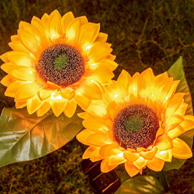 Catterton Sunflower Outdoor Solar LED Lights (Pack Of 2) - view 2