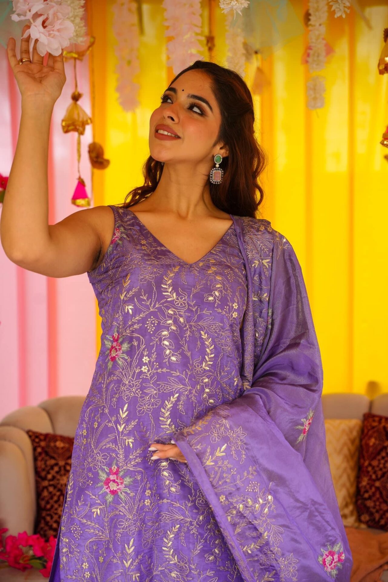 Idaho-o Regal Purple Straight Suit Set - view 6