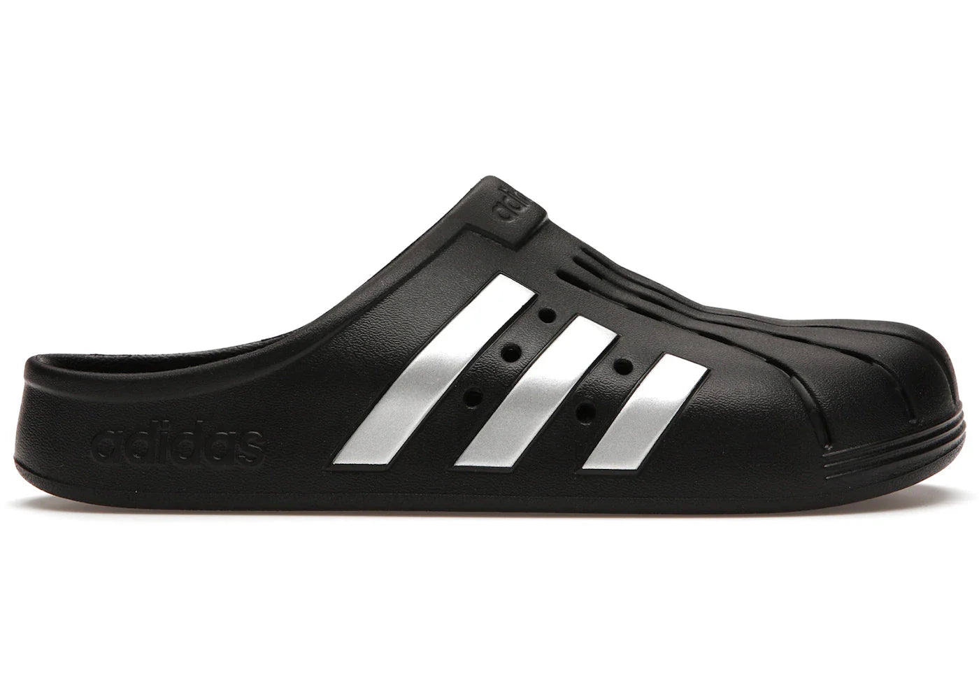 adidas Adilette Clog Black Silver - view 2