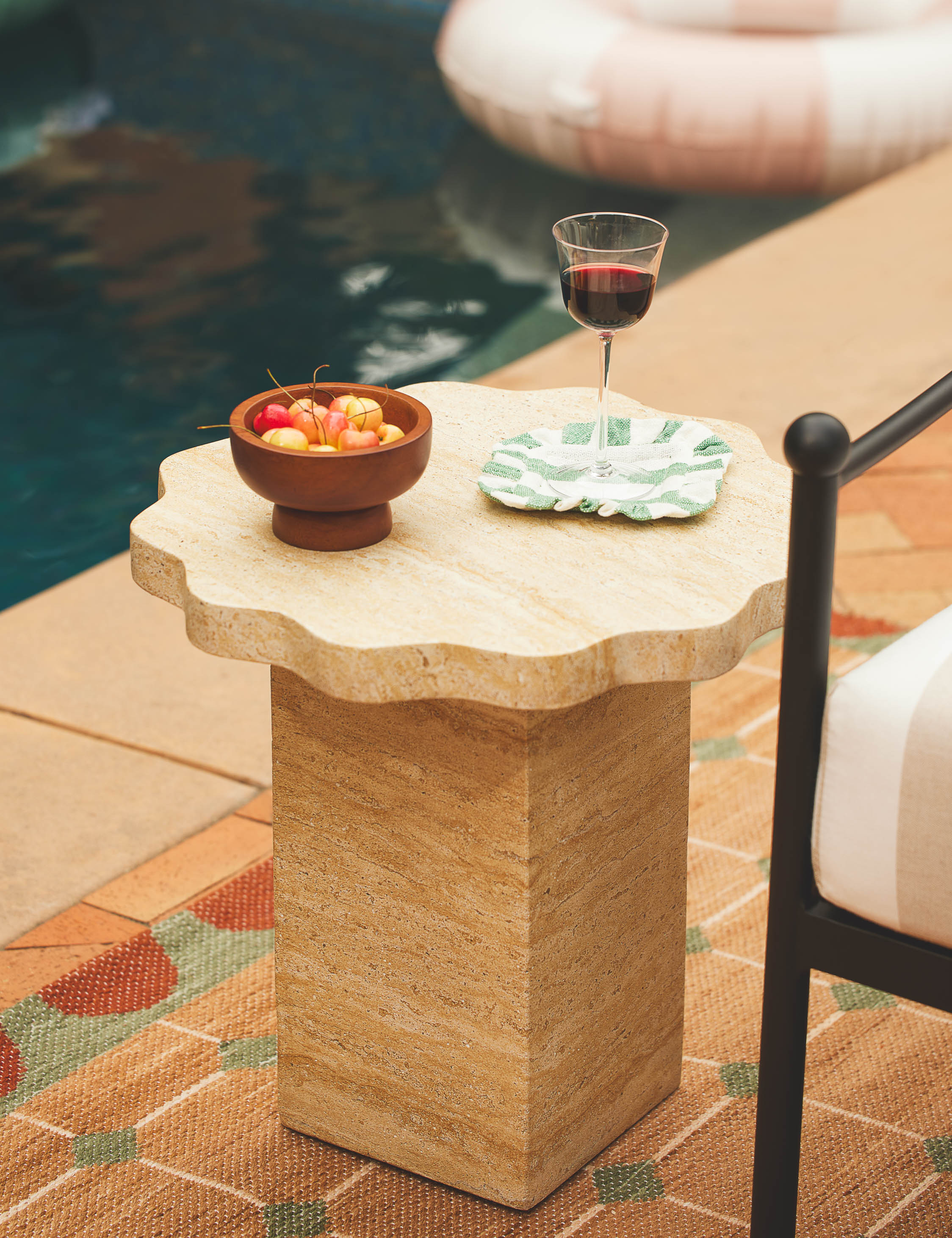 Lulu and Georgia Scalloped Indoor / Outdoor Side Table by Sarah Sherman Samuel - view 3