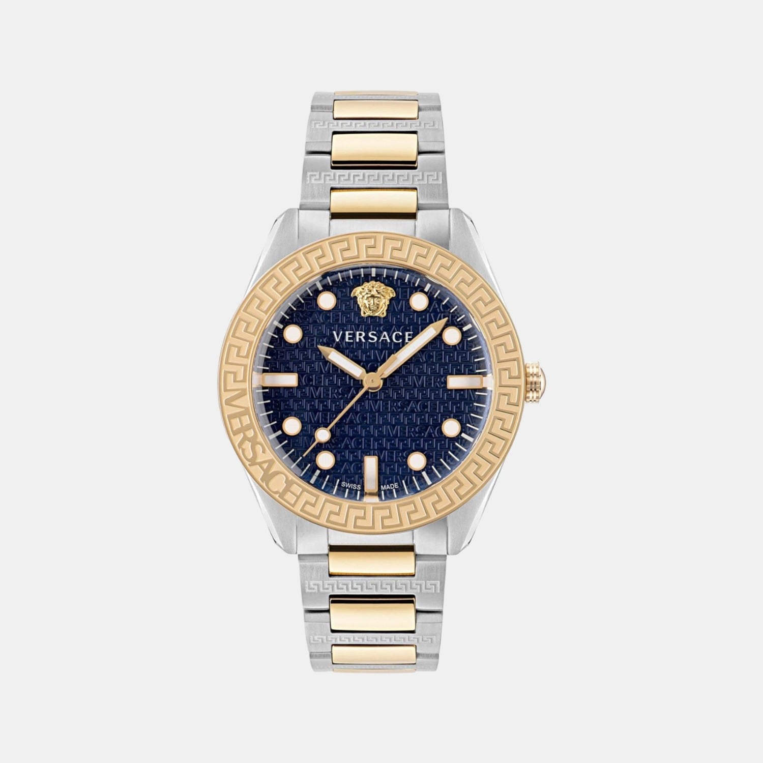 Versace Greca Men Quartz Blue Dial Analog Stainless Steel Watch VE2T00422