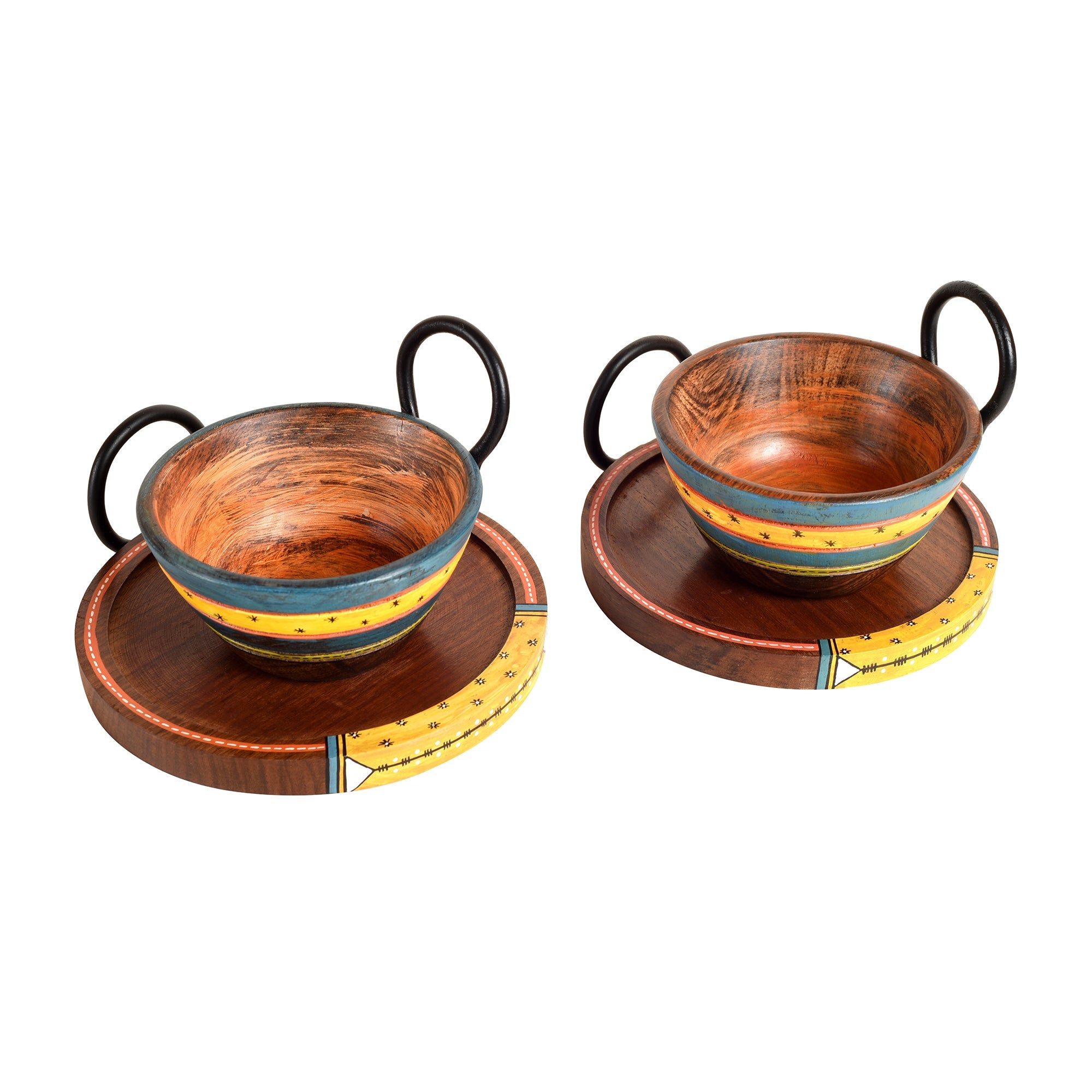 ART CREATIONS BY SUMAN SONTHALIA Brown - Ringo Snack Bowls with round Tray-Two Set (large) (6x6x2.5/4x4x3.5) - view 2