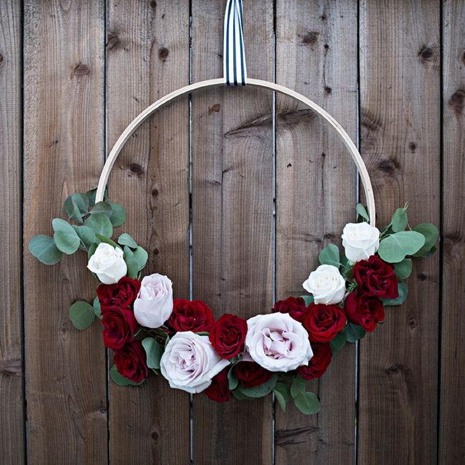 fiftyflowers.com Floral Hoop Decor with Something Turquoise