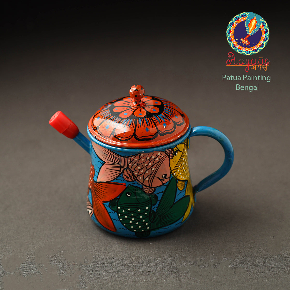 AAYAAS Bengal Patua Handpainted Stainless Steel Oil Dispenser 19