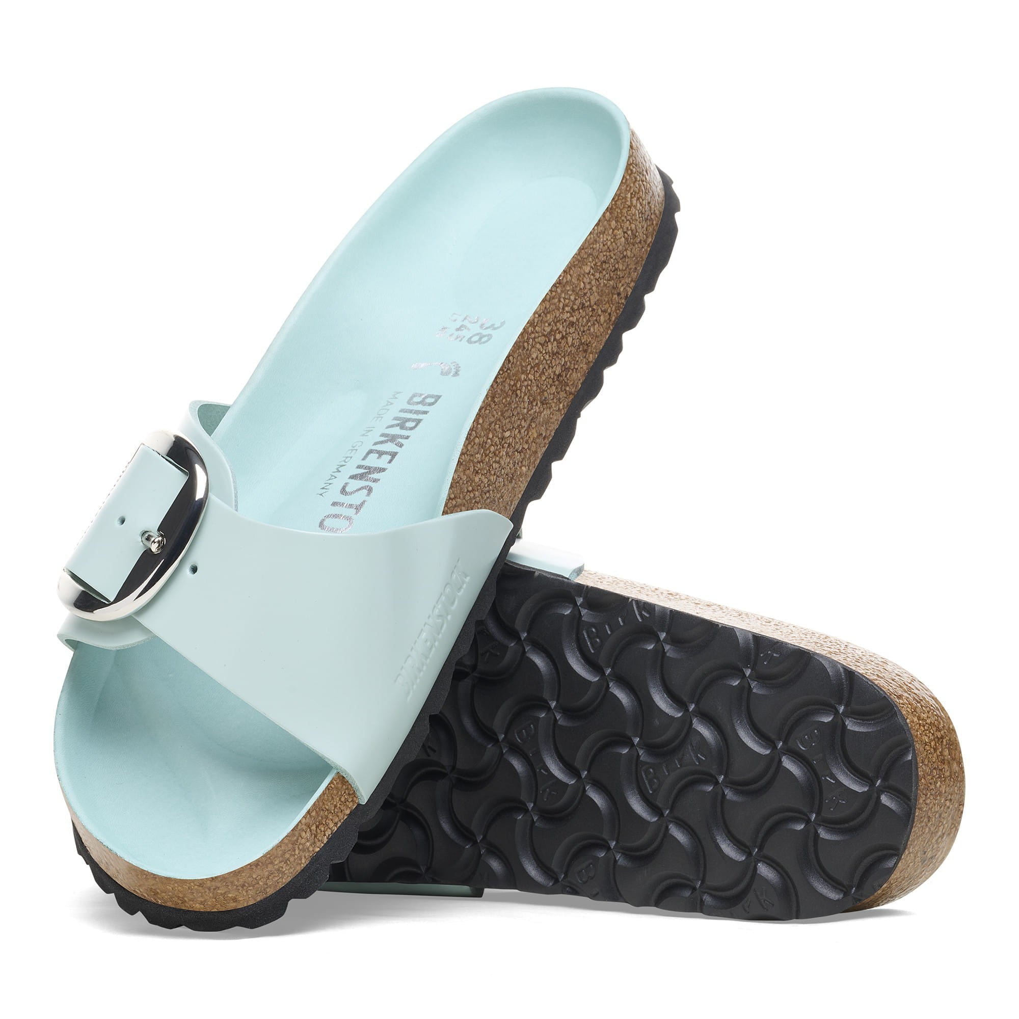 Birkenstock Madrid Big Buckle Natural Leather Patent