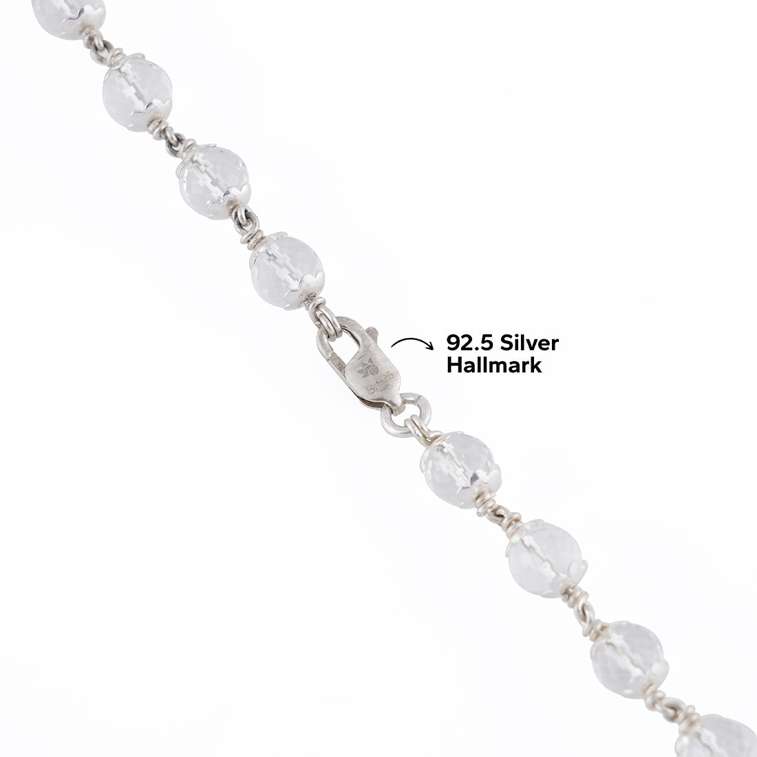 Prinjal Jewellers Sphatik Diamond Cut Beads Silver Mala - view 5