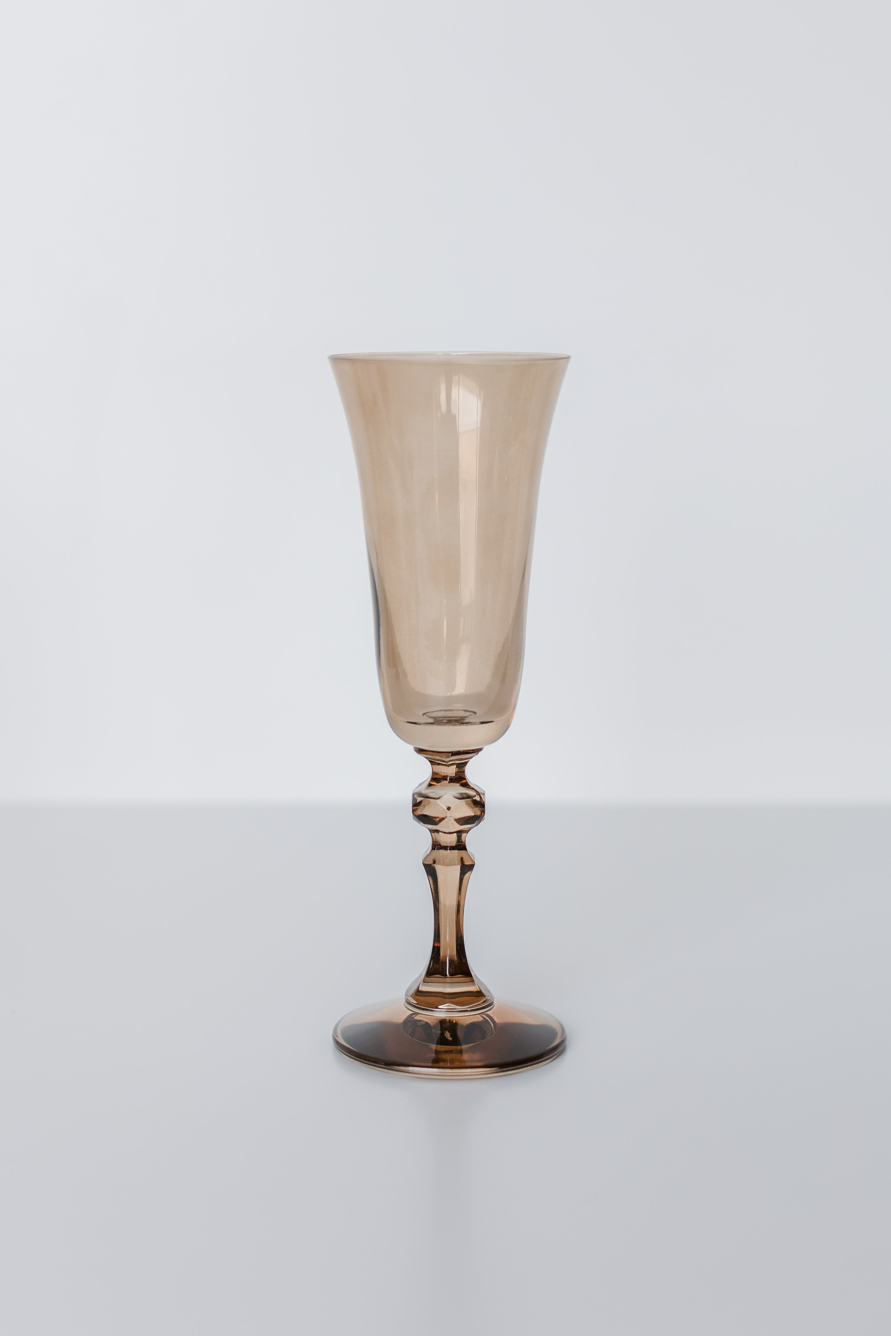 Estelle Colored Glass Estelle Colored Regal Flute - Set of 2 {Mocha Mousse (Our Amber Smoke)} - view 4