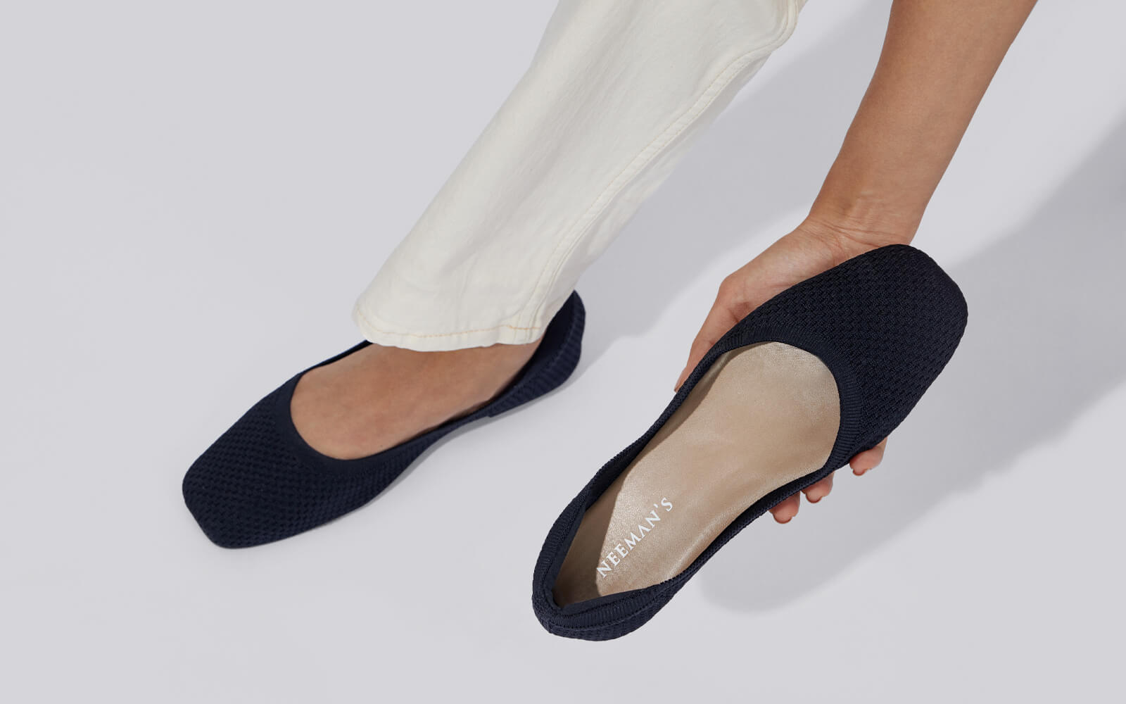 Neeman's Plush Square Flats : Black - view 10