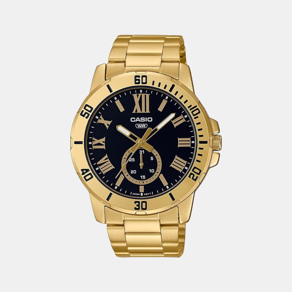 Casio Enticer Men Quartz Black Dial Chronograph Stainless Steel Watch A2069
