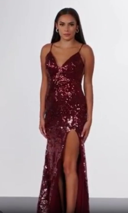 Sequin Fitted Sleeveless Slit Gown by Jovani 09749 - view 7