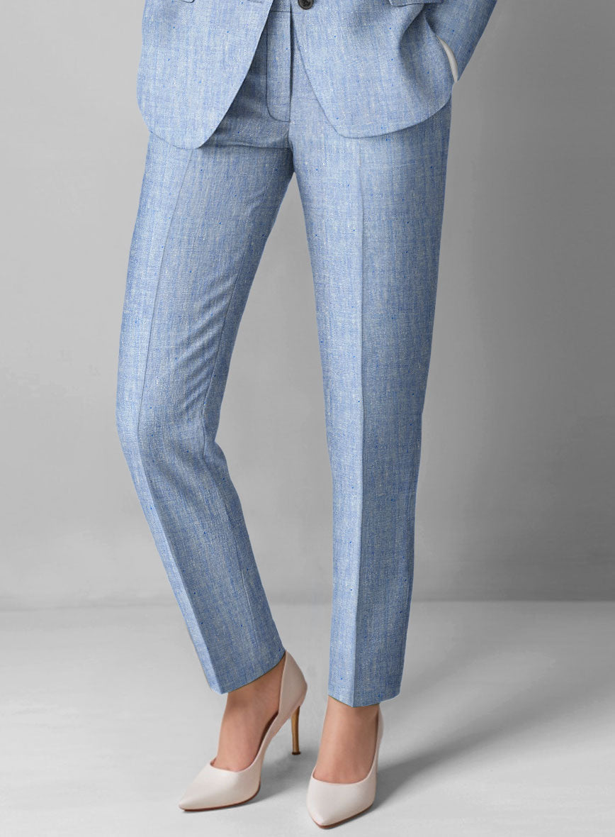 StudioSuits Women's Italian Sky Blue Linen Suit - view 3