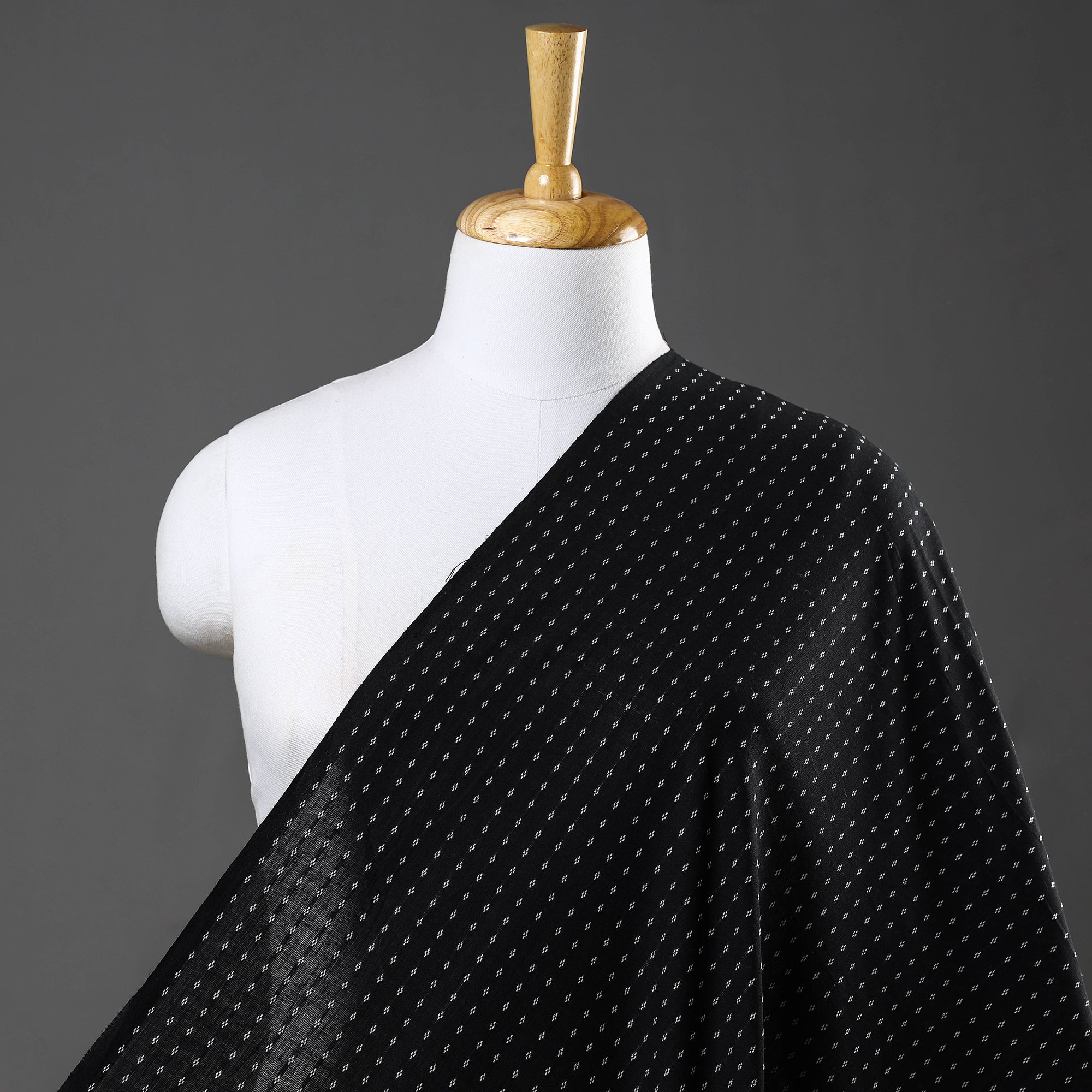 ITOKRI CRAFTS INITIATIVE Black - Prewashed Cotton Jacquard Fabric 02