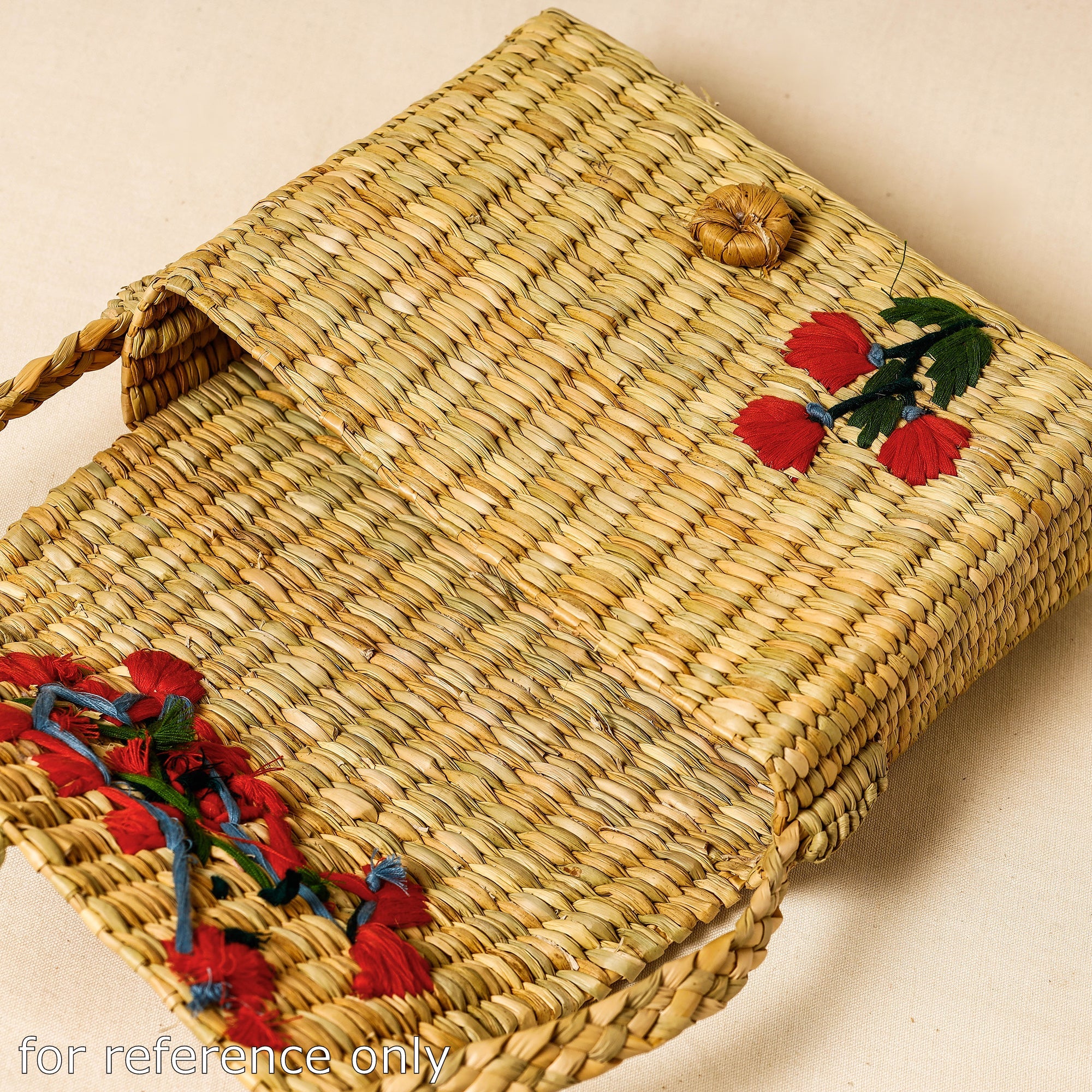 ITOKRI CRAFTS INITIATIVE Brown - Handcrafted Natural Water Reed Embroidered Sling Bag - view 3