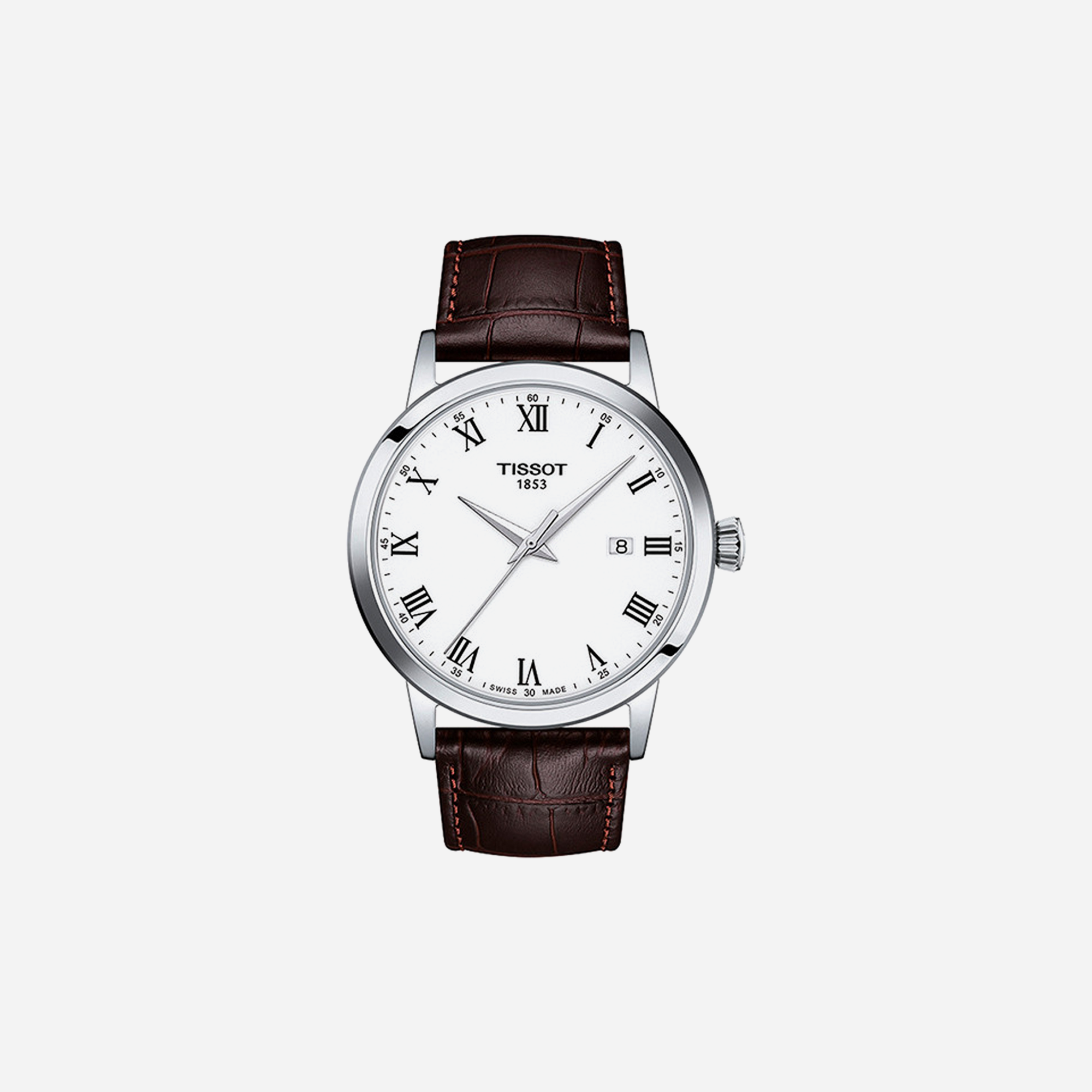 Tissot Classic Dream Quartz White Dial 42mm Leather Strap Watch