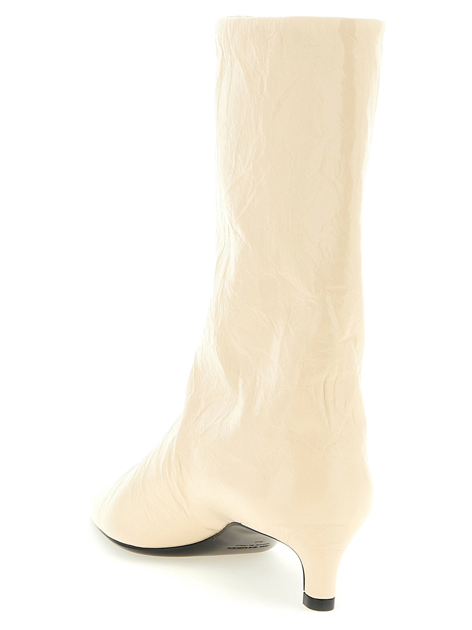 Jil Sander Craquelé Leather Ankle Boots - view 3