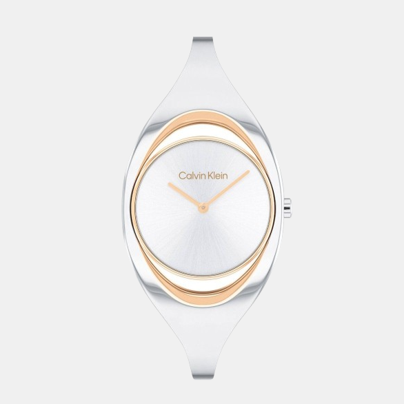 Calvin Klein Ck Elation Women Quartz Silver Dial Analog Stainless Steel Watch 25200424