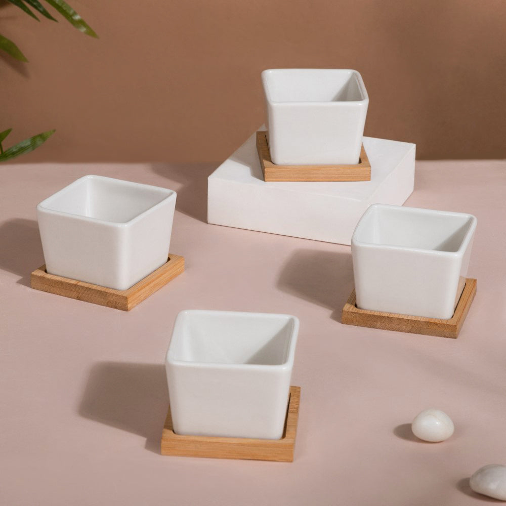 Nestasia White Ceramic Planter Square Set Of 4 - view 2