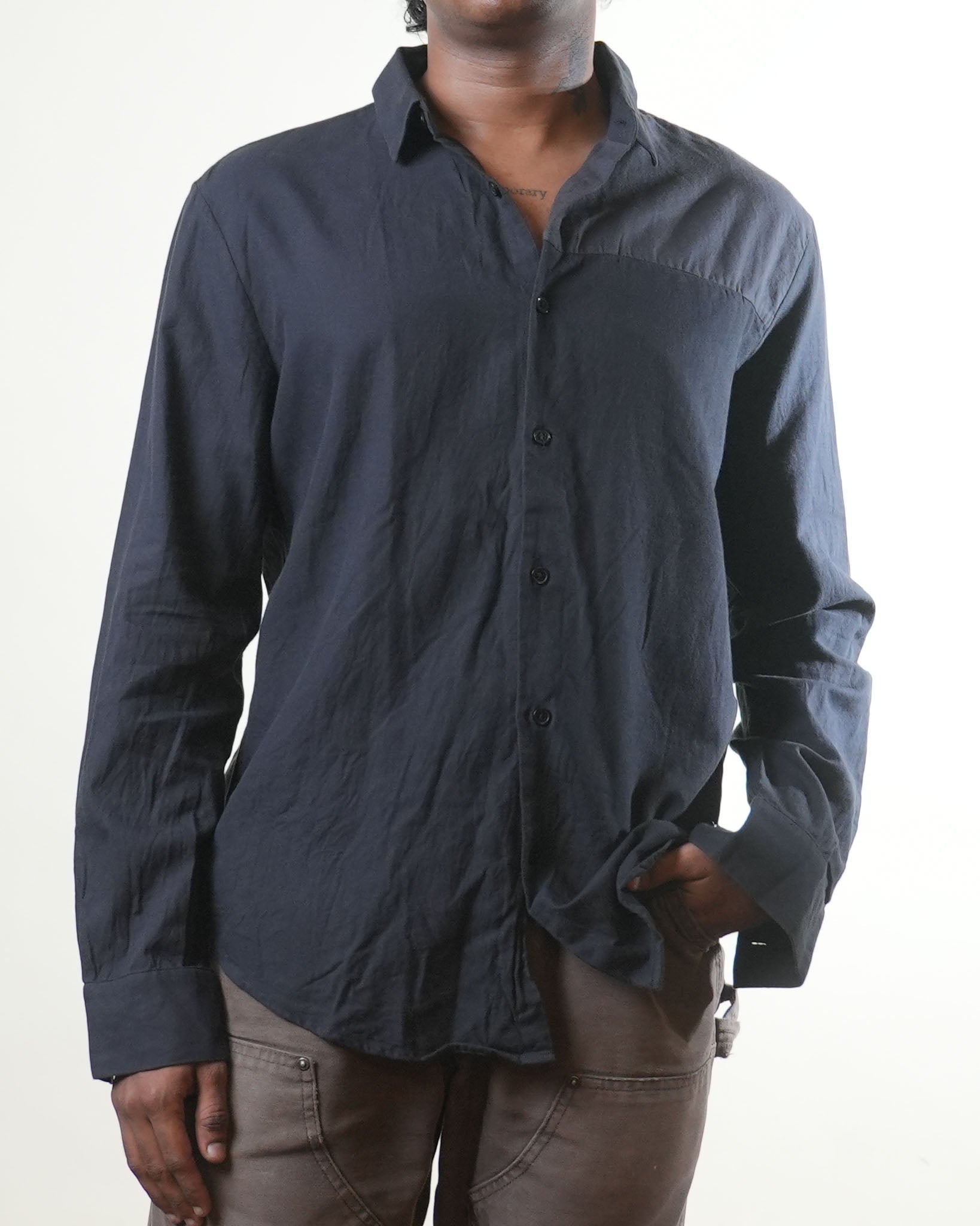 Calvin Klein Black & Grey Colourblocked Shirt