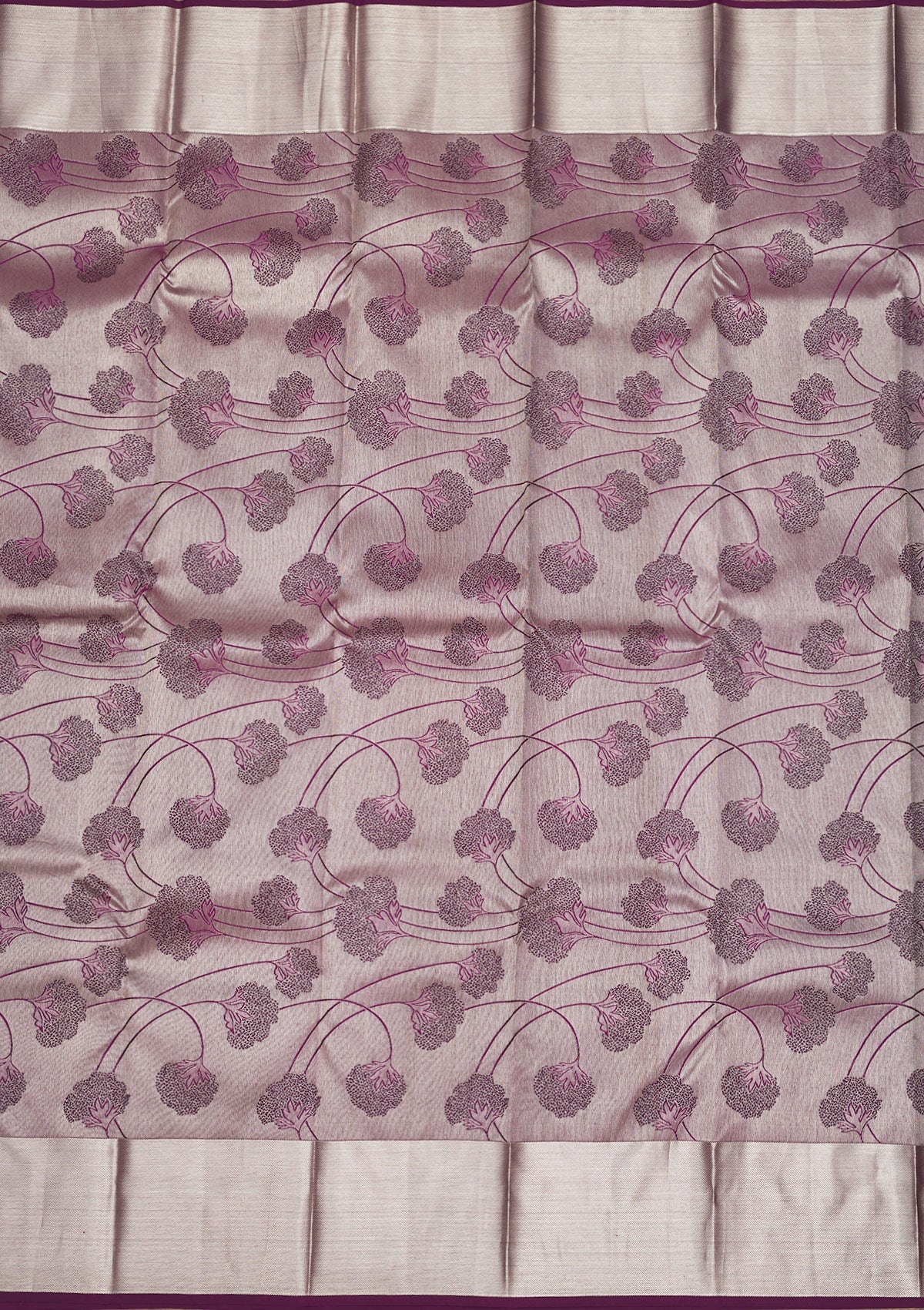 Koskii Wine Zariwork Pure Silk Saree – Women's - view 6