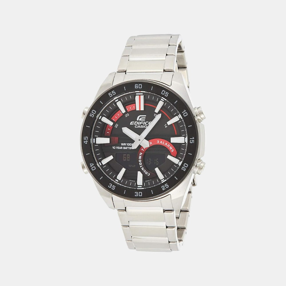 Casio Edifice Men Quartz Black Dial Analog Stainless Steel Watch EX501