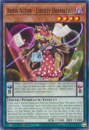 Yu-Gi-Oh! Abyss Actor - Liberty Dramatist - PHHY-EN016 - Common - 1st Edition