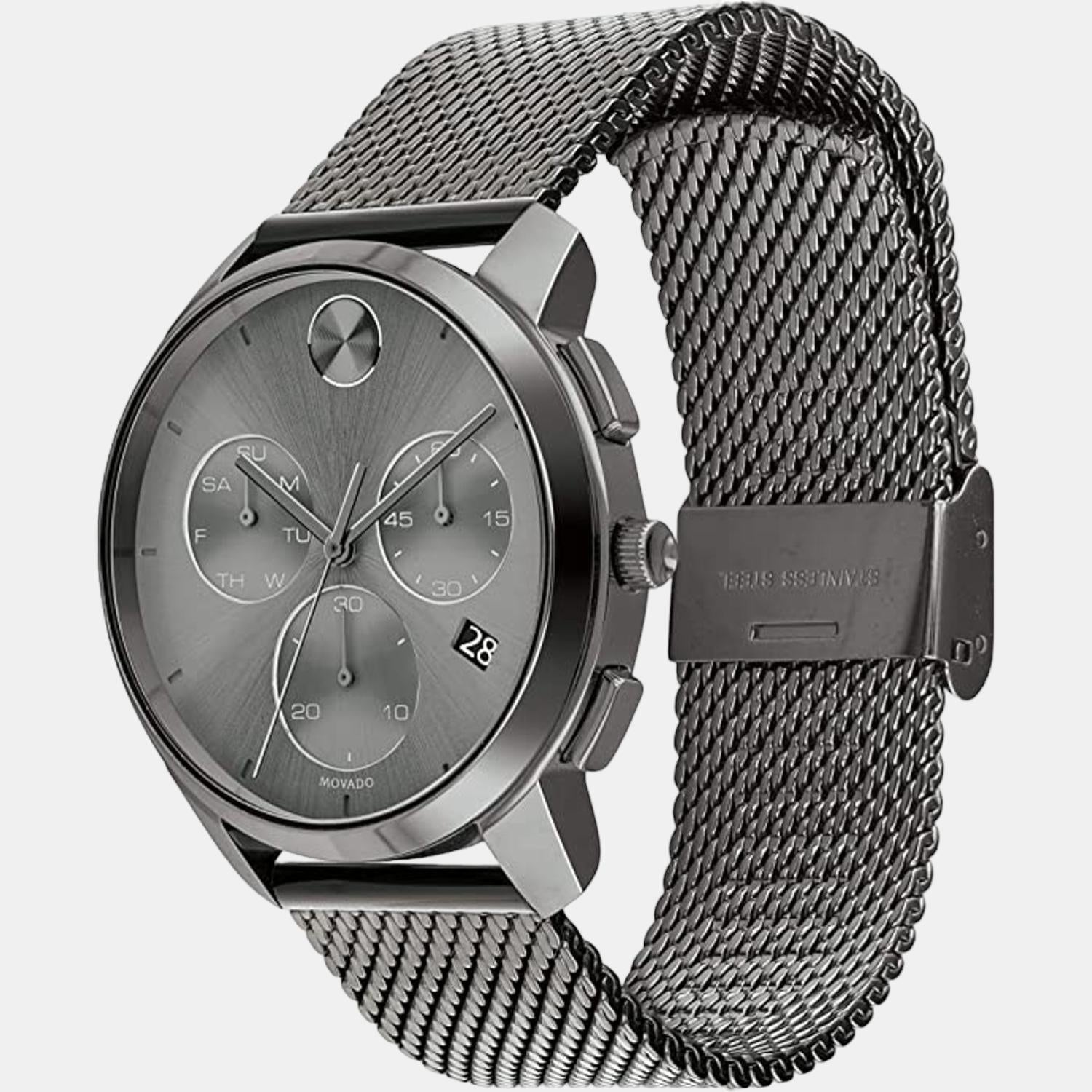Movado Bold Men Quartz Grey Dial Chronograph Stainless Steel Watch 3600635 - view 2