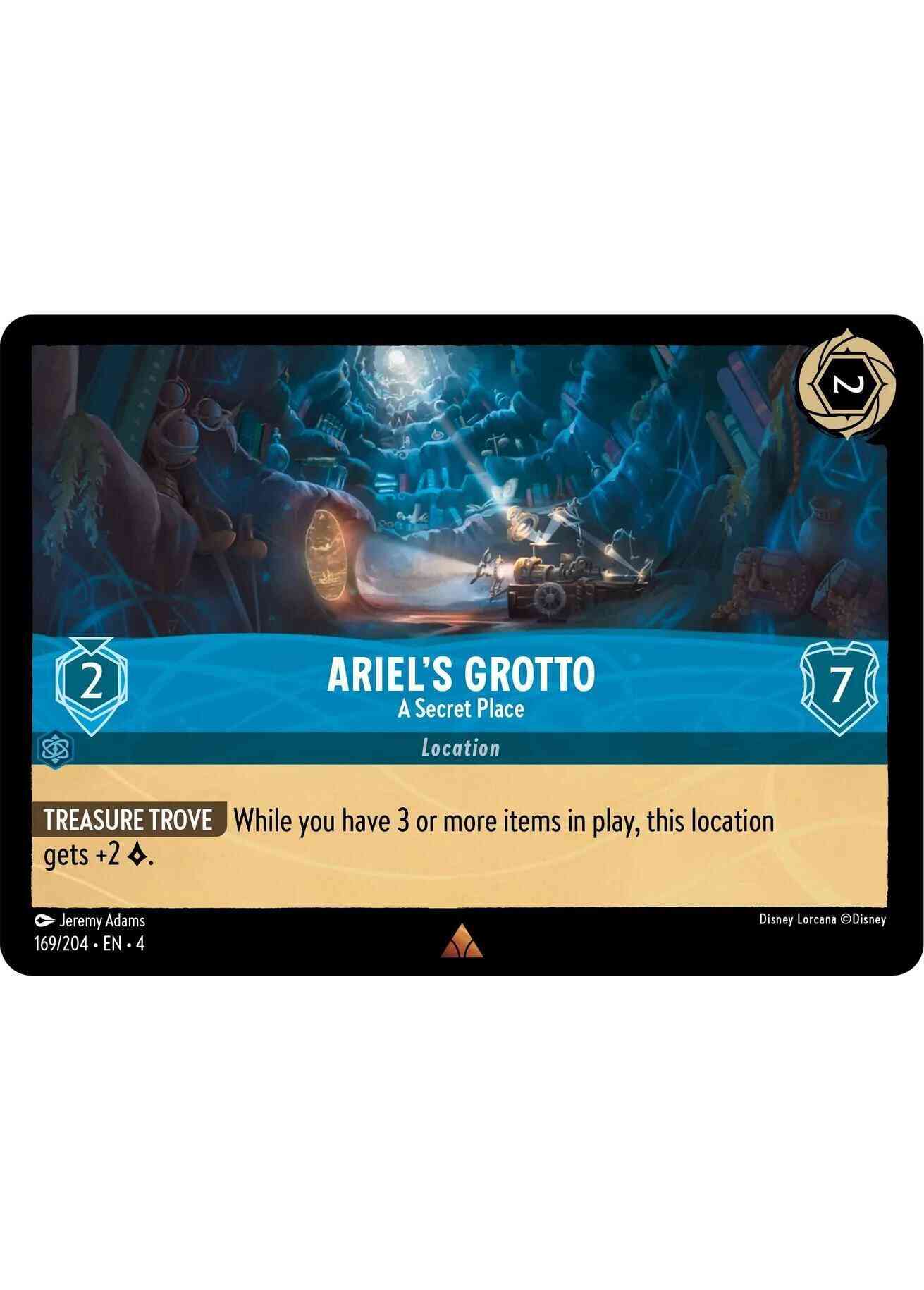 Lorcana Ariel's Grotto - A Secret Place - 169/204 [Ursula's Return] [Non-Foil]