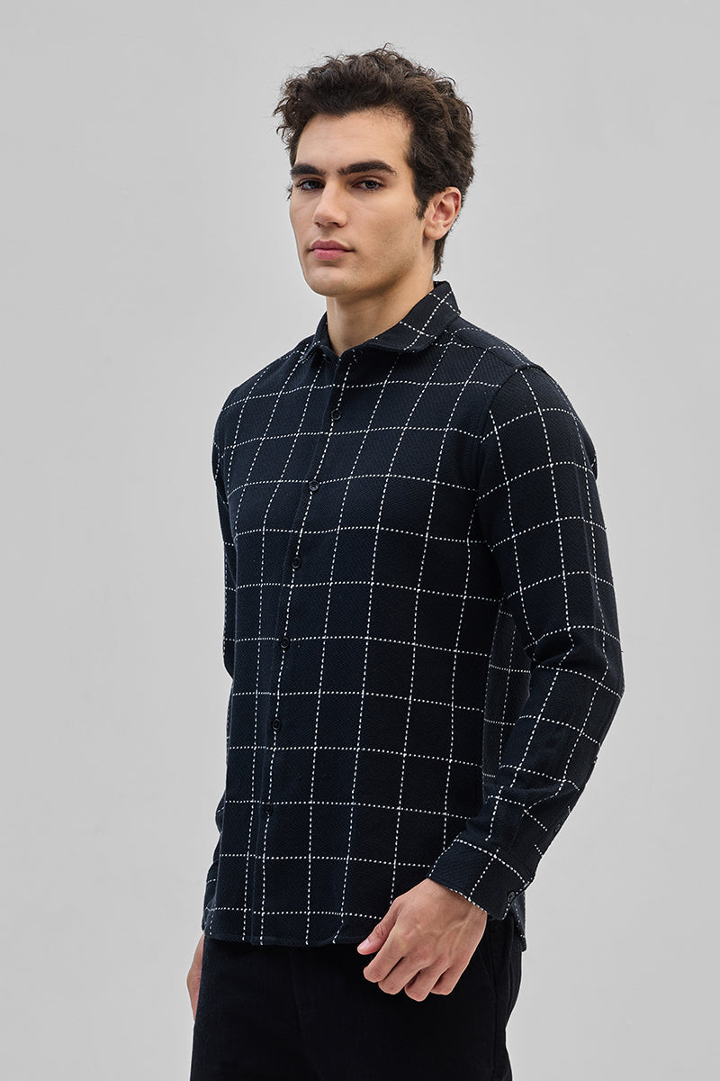SNITCH Black Textured Checks Shirt - view 6