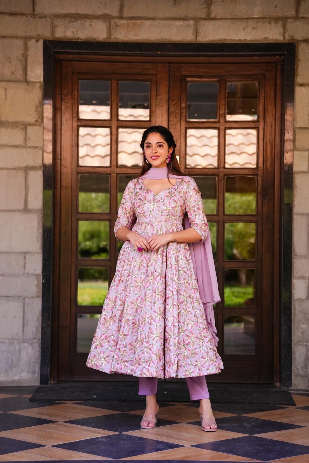 Idaho-o graceful cascade georgette suit set - view 2