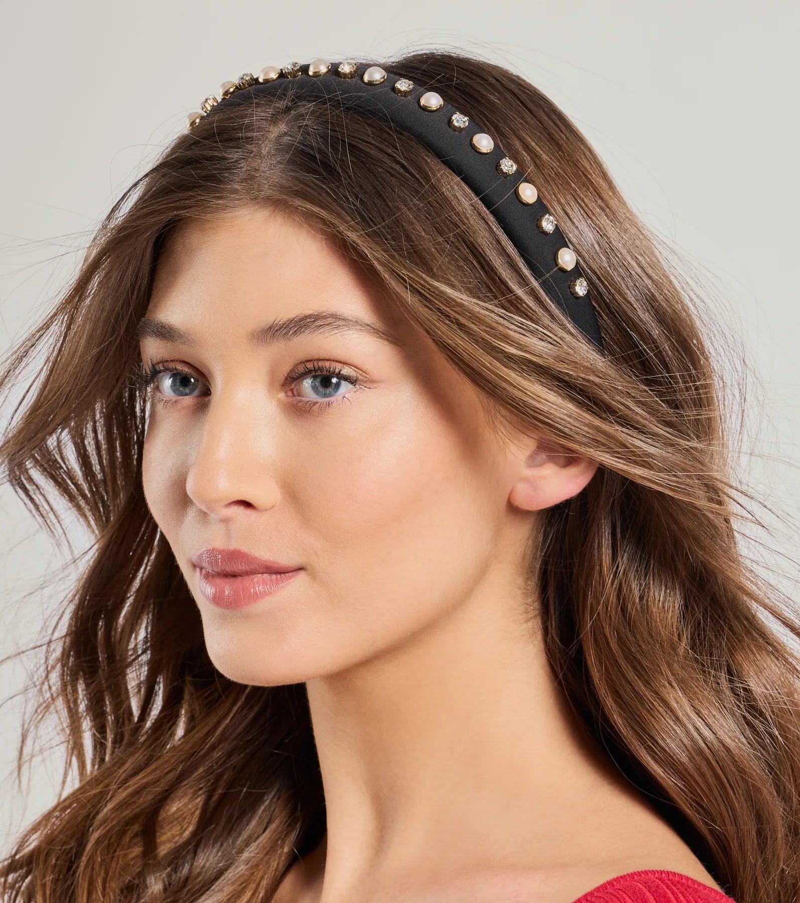 Windsor Charming Luxe Rhinestone And Faux Pearl Headband - view 2