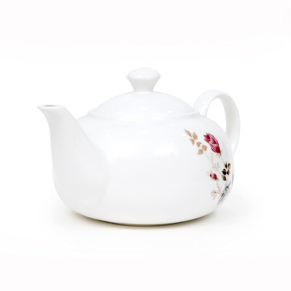 Clay Craft Ceramic Floral Printed 1100 ML Tea Pot Kettle | White | 1 Pc - view 2