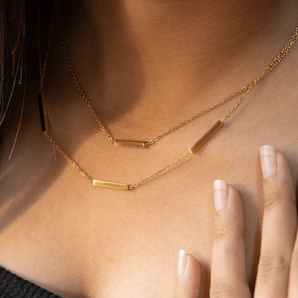Branta Stainless Steel Bar Necklace