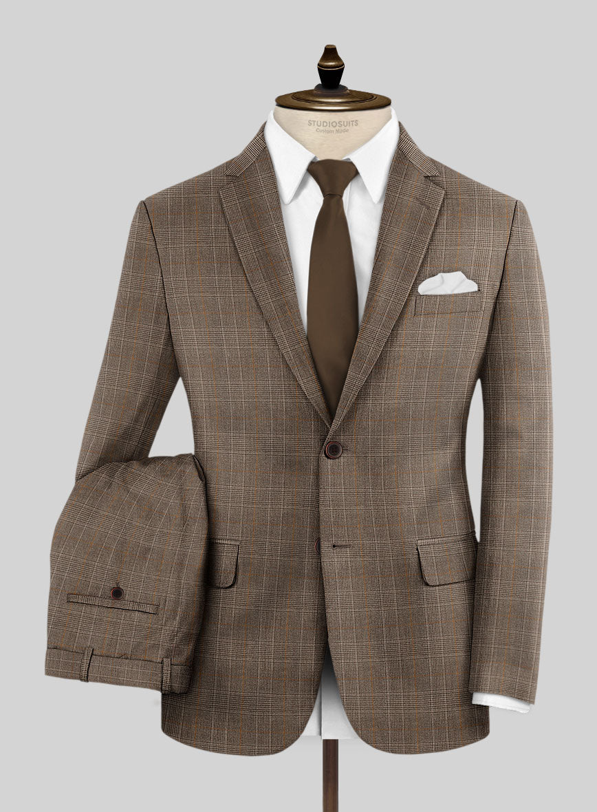 StudioSuits Napolean Porter Prince Of Wales Brown Wool Suit - view 2