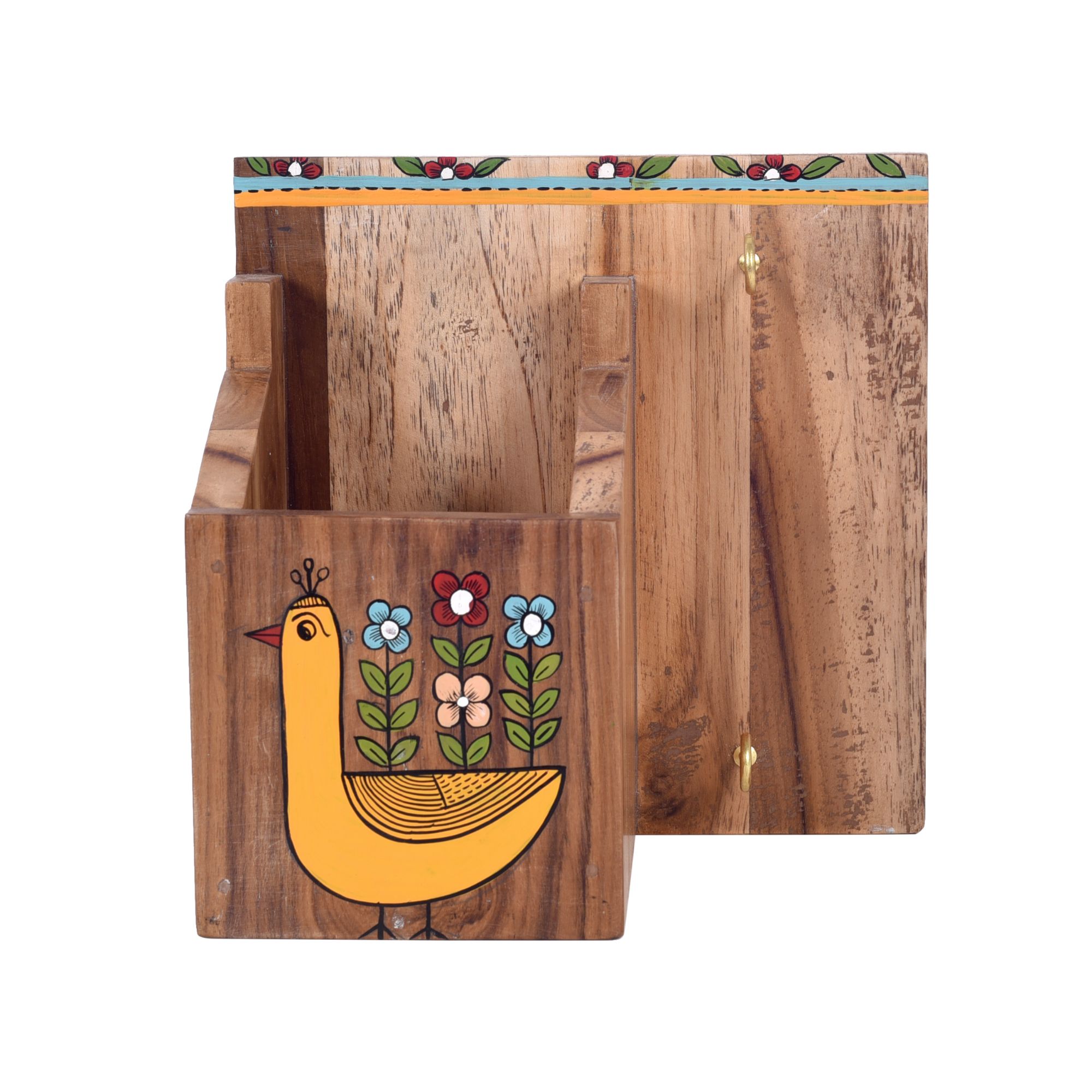 ART CREATIONS BY SUMAN SONTHALIA Birds Of Paradise Wooden Pen Stand (7x4.5x7 - view 2
