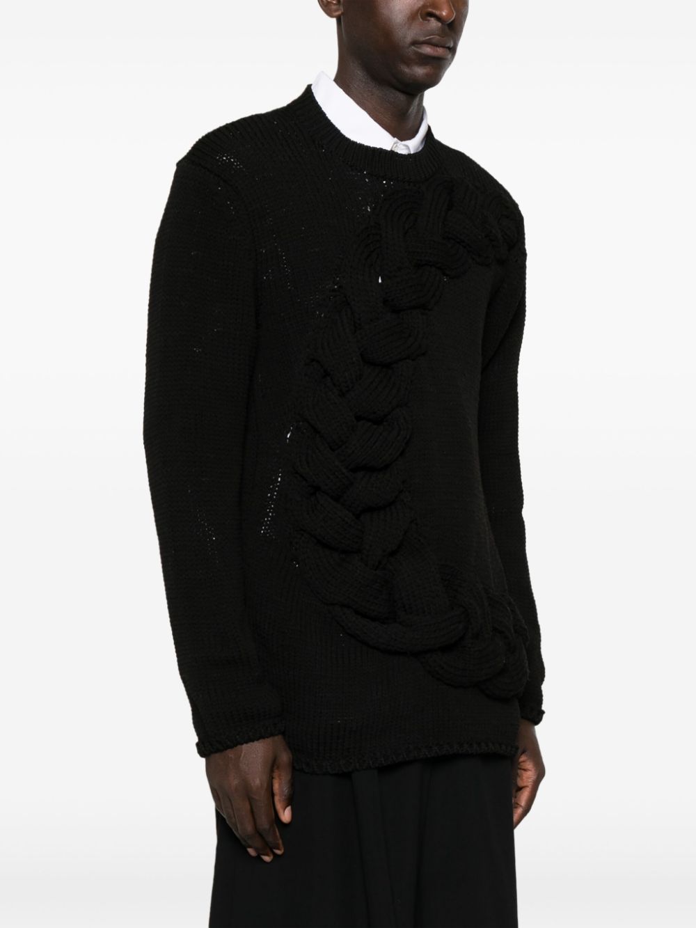 Homme Plus Cable-knit crewneck sweater – Polyester 100% - view 3