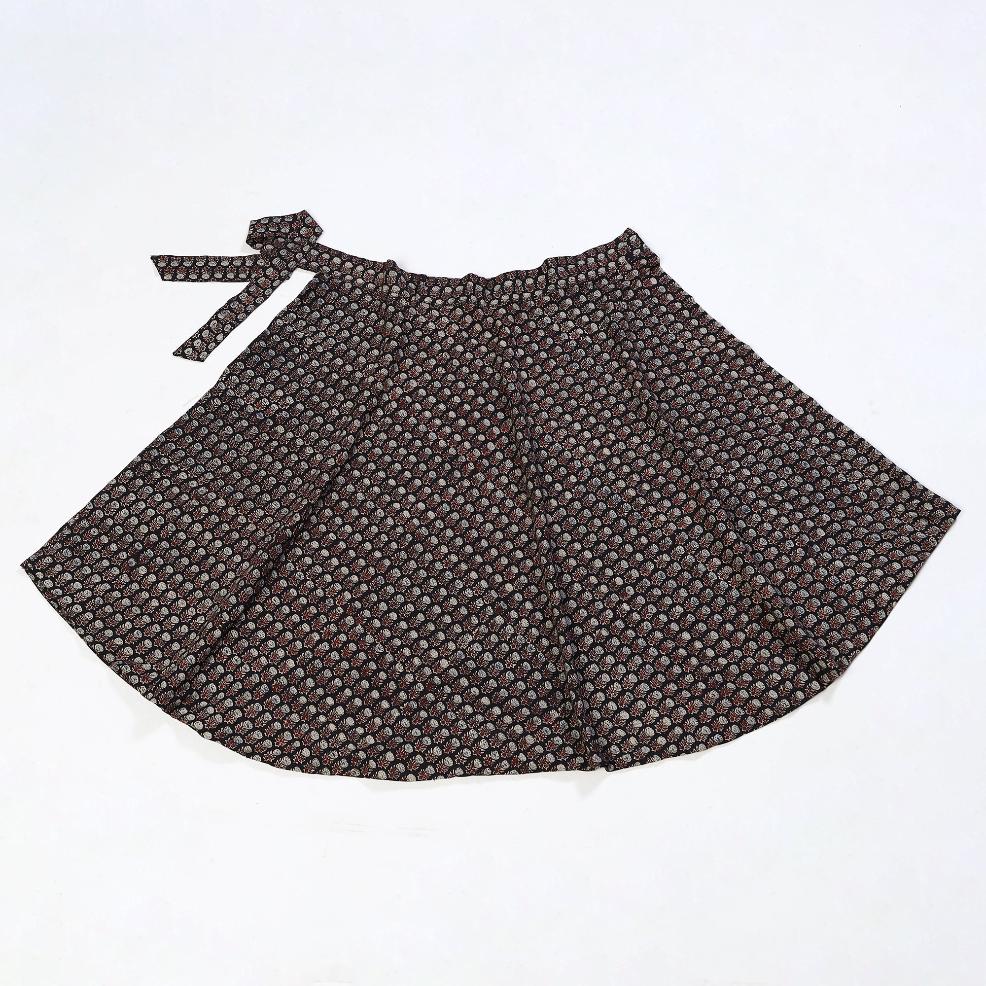 NOORI BAZAR Black - Block Print Cotton Wrap Around Ajrakh Skirt 24 - view 4