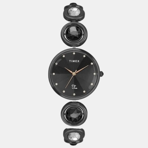 Timex Fria Women Quartz Black Dial Analog Stainless Steel Watch TWEL16401