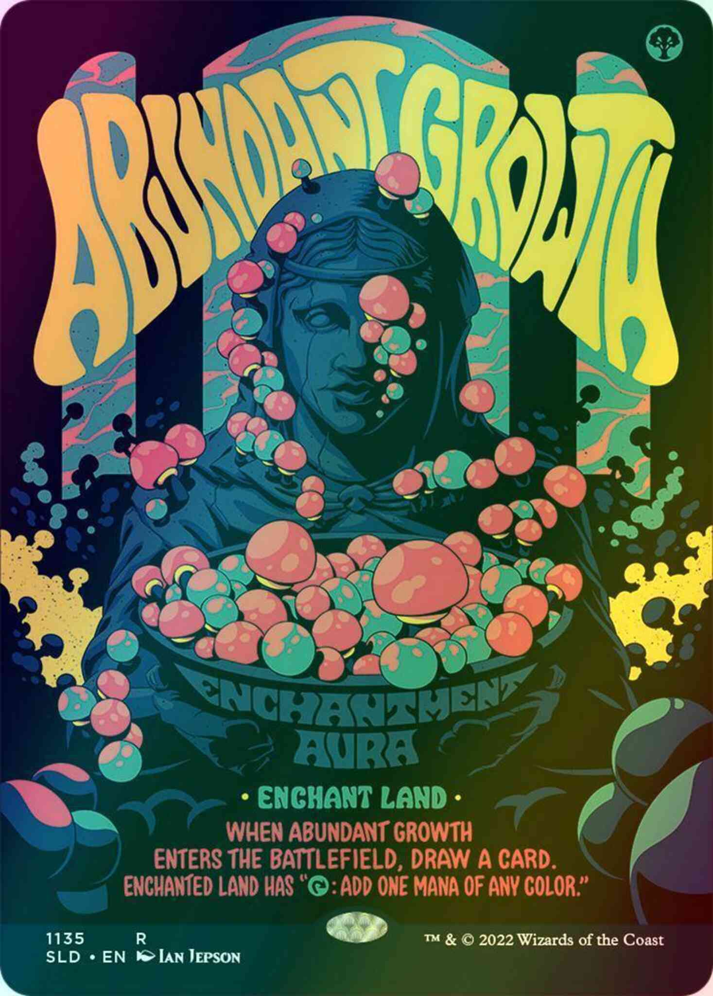 Abundant growth 1135 – Magic Abundant Growth [1135] [Borderless] [Welcome to the Fungal] [Secret Lair Drop] [Foil]