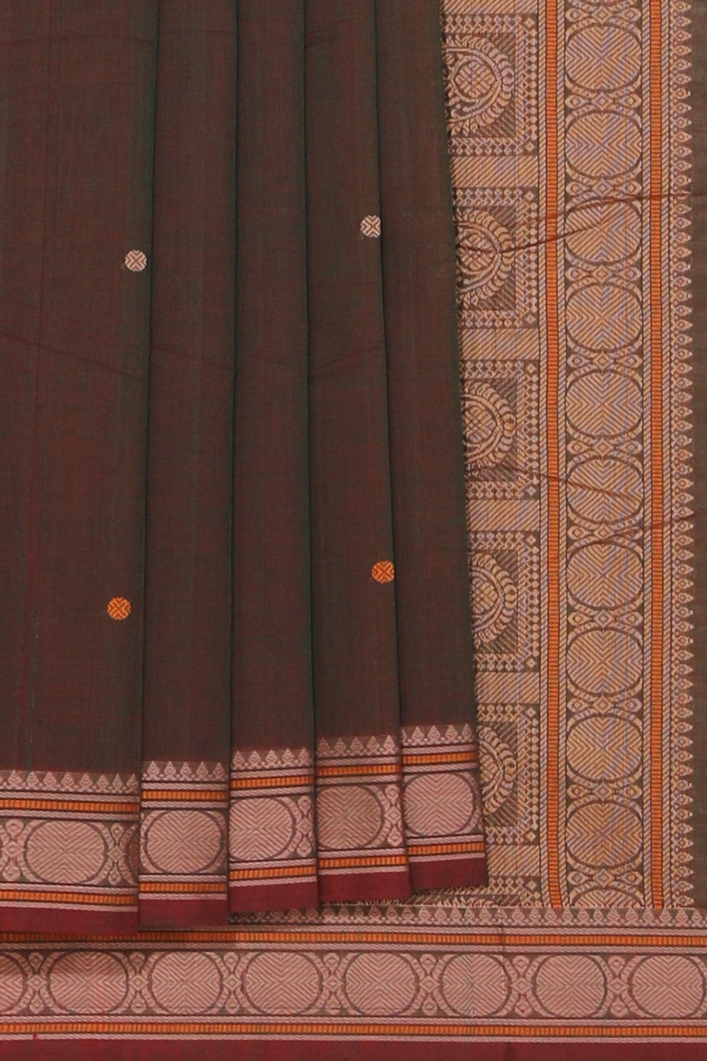 Kalanjali Kanchi Cotton Green Saree – Women's