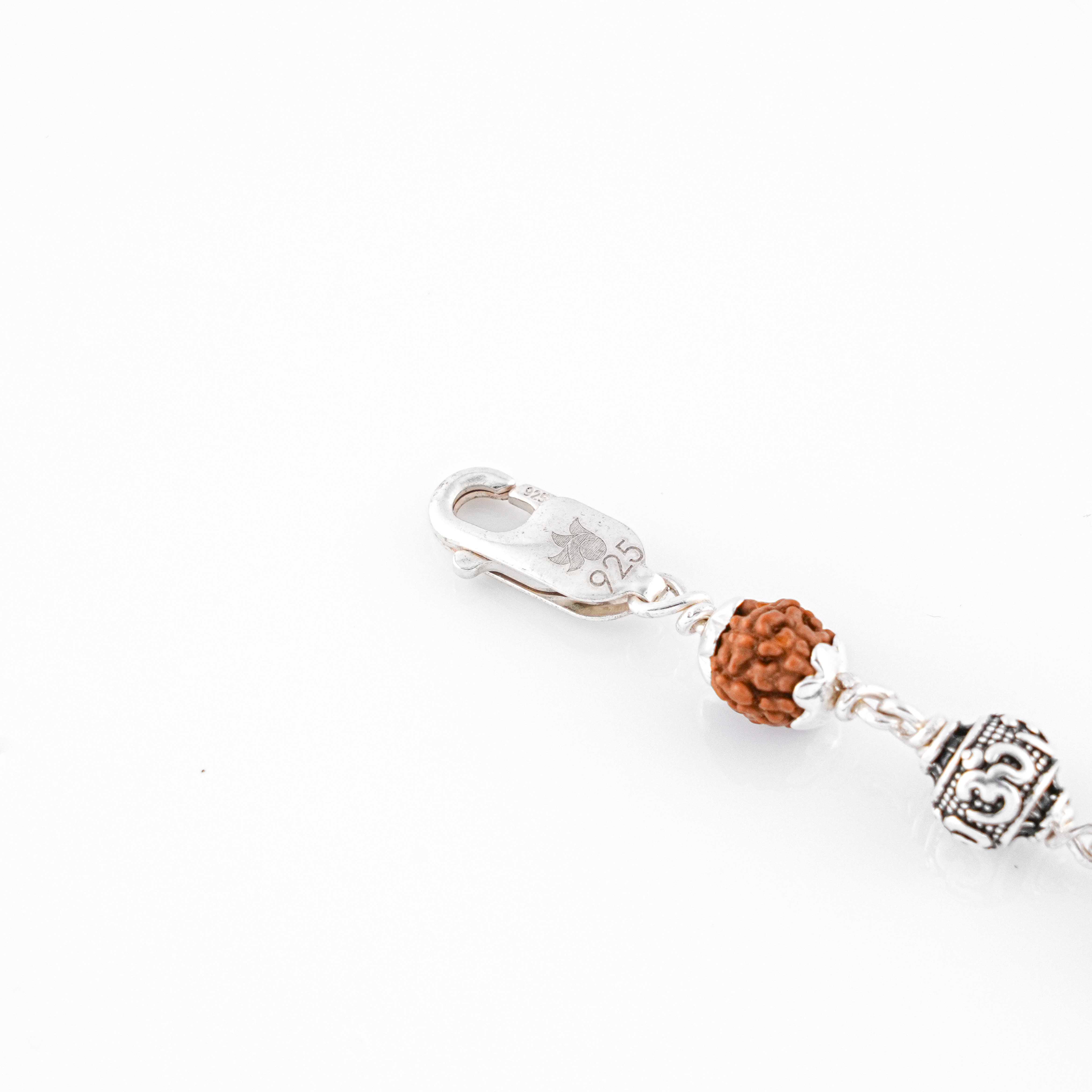 Prinjal Jewellers Rudraksha Silver Om Beads Bracelet - view 5