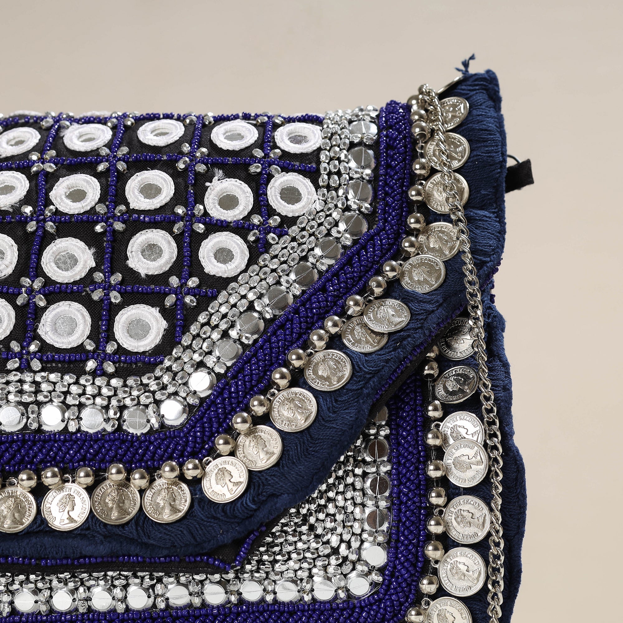 HAVELI CHRONICLES Blue - Banjara Boho Ethnic Embellished Handcrafted Sling Bag - view 4