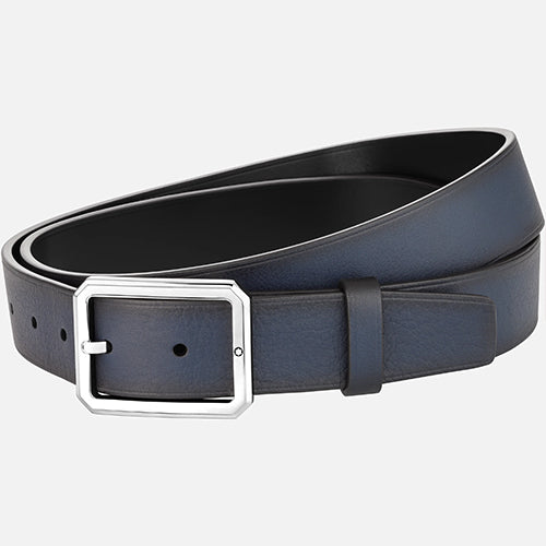 Montblanc Mont Blanc, Blue/black 35 mm reversible leather belt