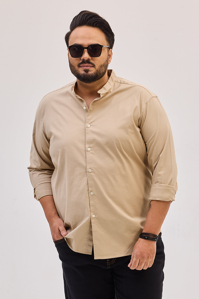 SNITCH Beige Mandarin Shirt
