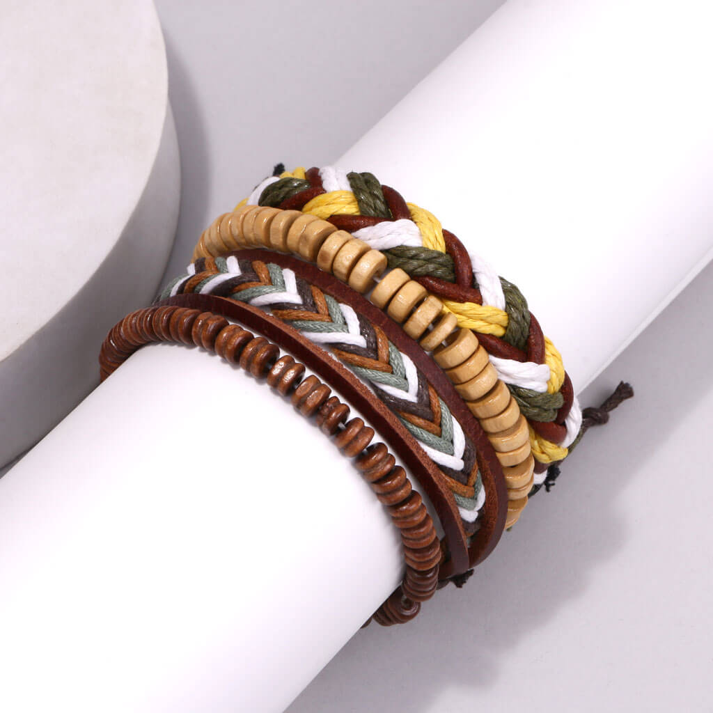 Bigsmall Leather Braided Bracelet - view 2