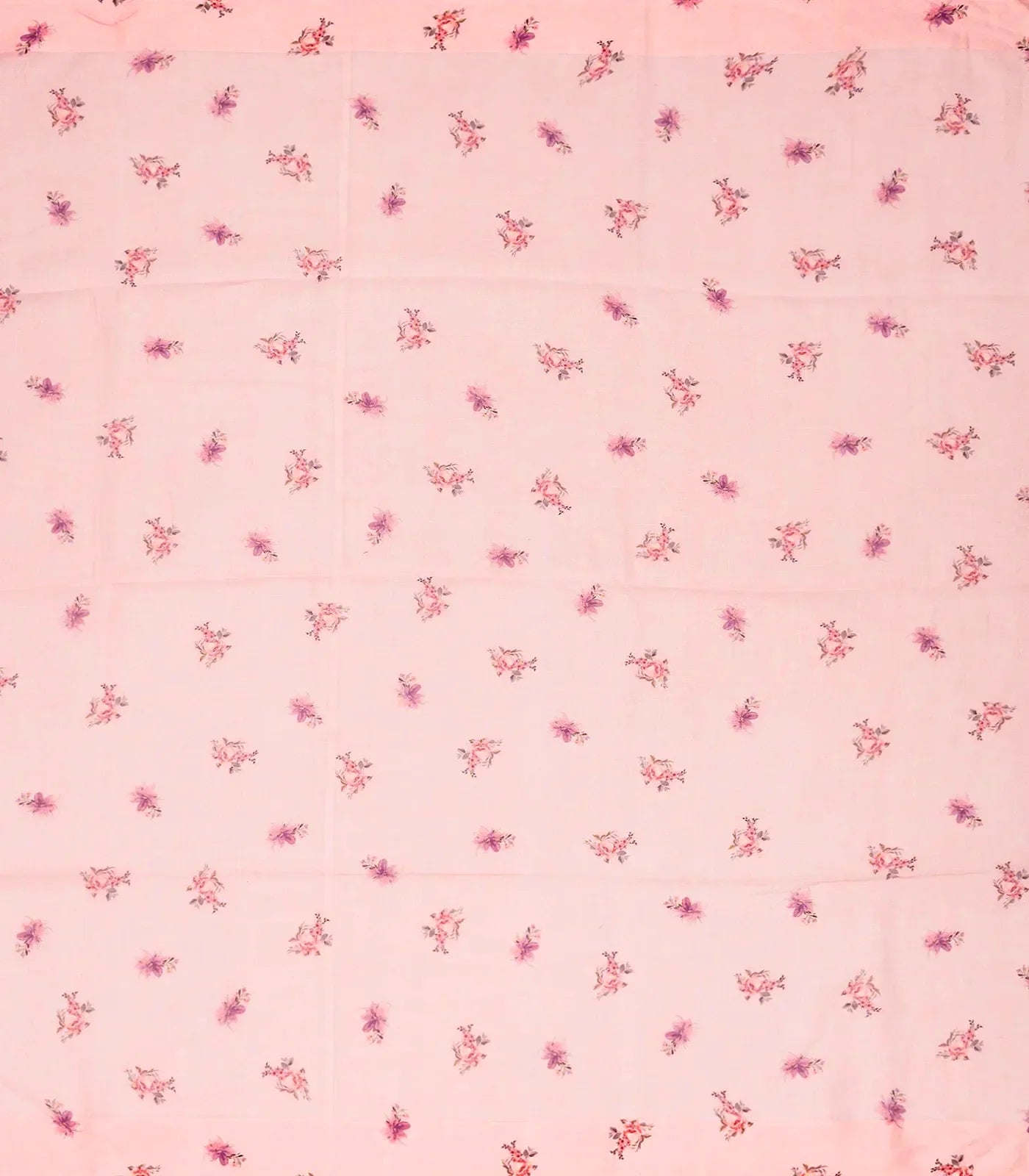 RmKV Baby Pink Handloom Linen Saree With Printed Floral Motifs - view 4