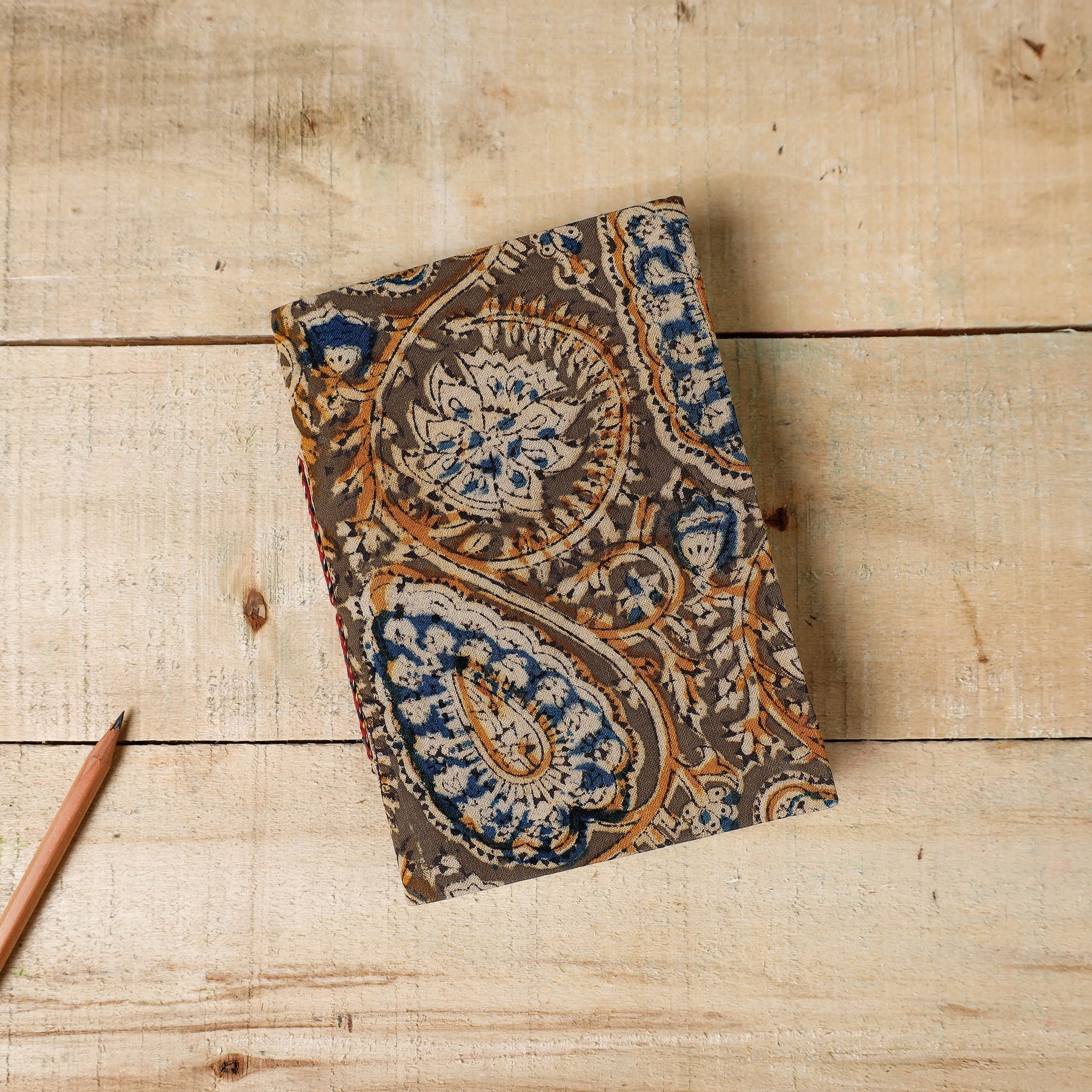 BINDAAS UNLIMITED Brown - Kalamkari Fabric Cover Handmade Paper Notebook (7 x 5 in)