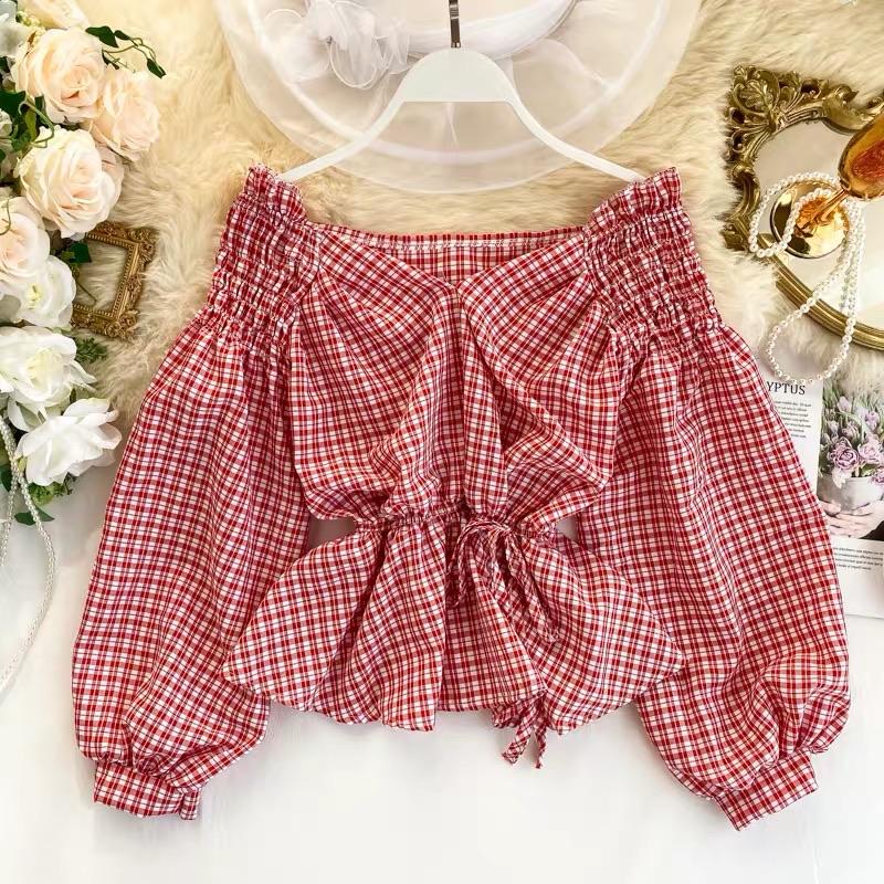 Alamode By Akanksha Decker Plaid Blouse