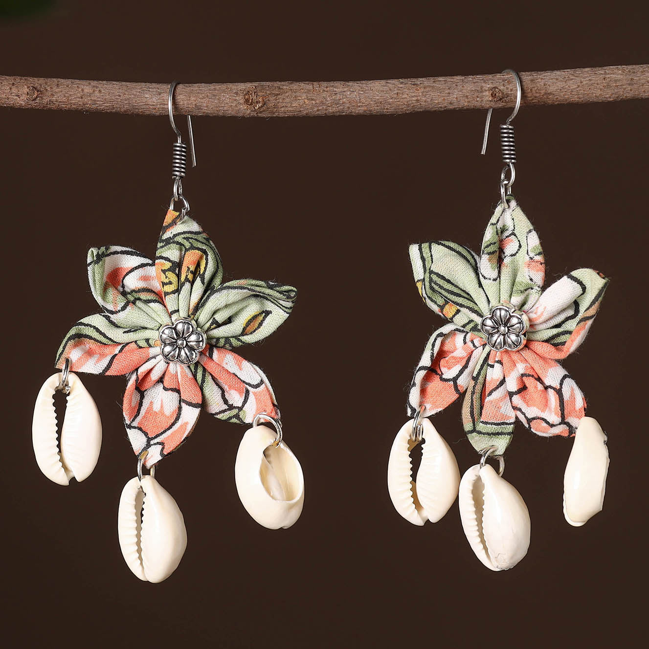 JALPARI Sonam Fabart Phool Kali Shell Earrings - view 2